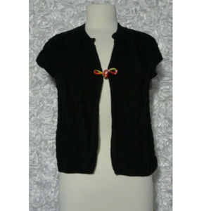 FREE PEOPLE Black Cardigan Short Sleeves Size XS